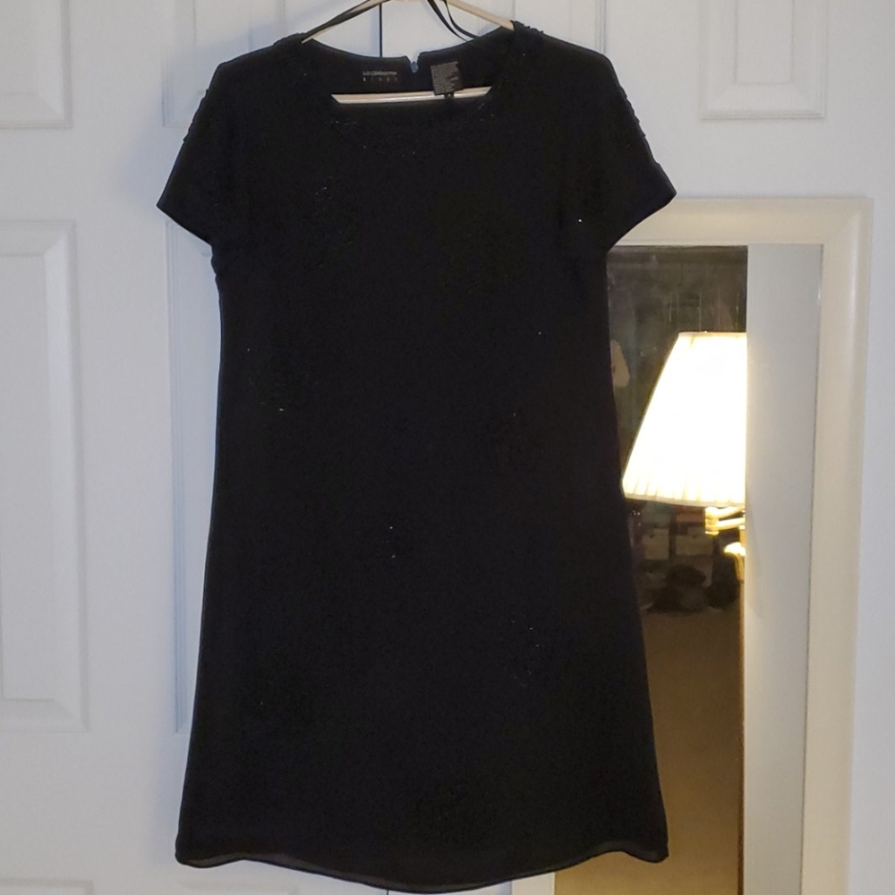 Liz Claiborne partly beaded black party dress